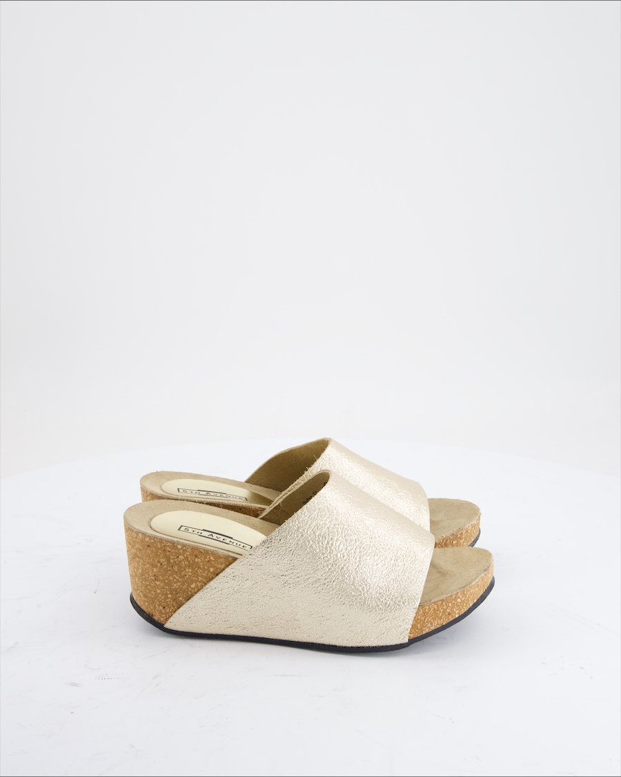 5Th Avenue Sandals Leather Gold Eu 36