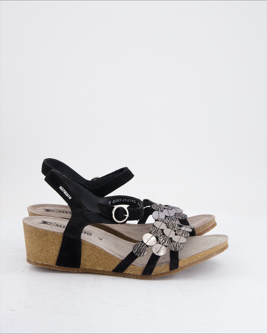 Mephisto Sandals Suede Black Eu 42