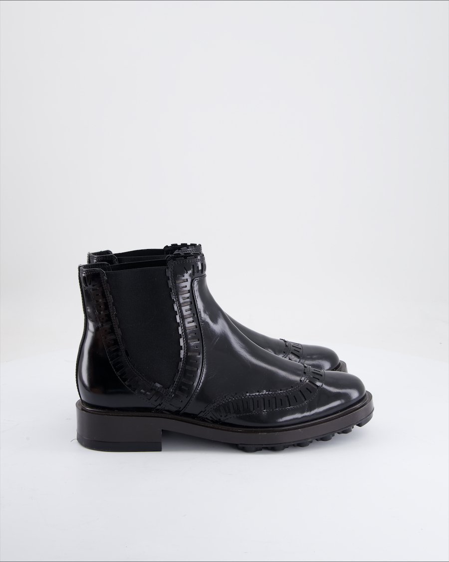 Tod's Ankle Boots Leather Black Eu 38.5