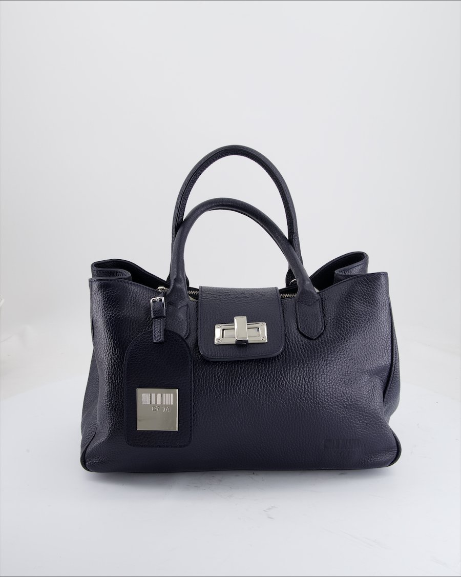 0714 Shoulder Bag Leather Blue