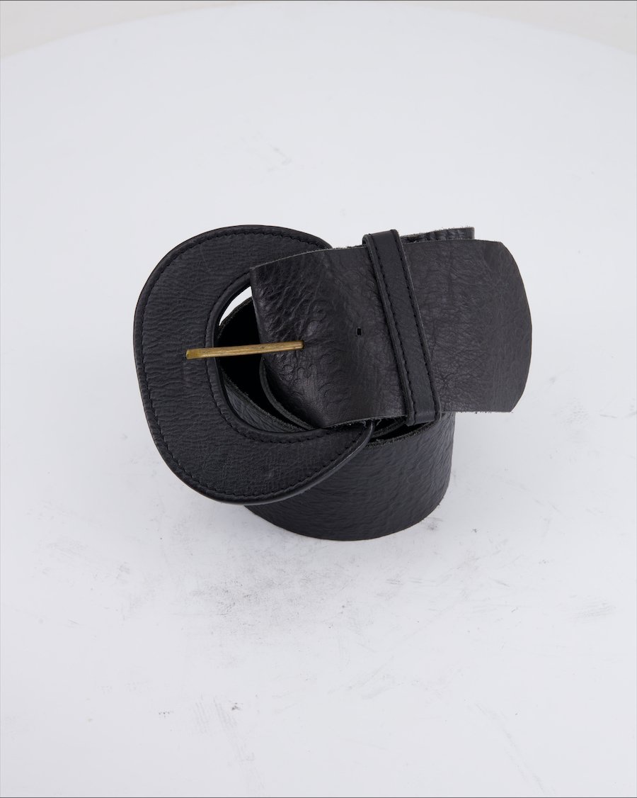 Pieces Belt Leather Black