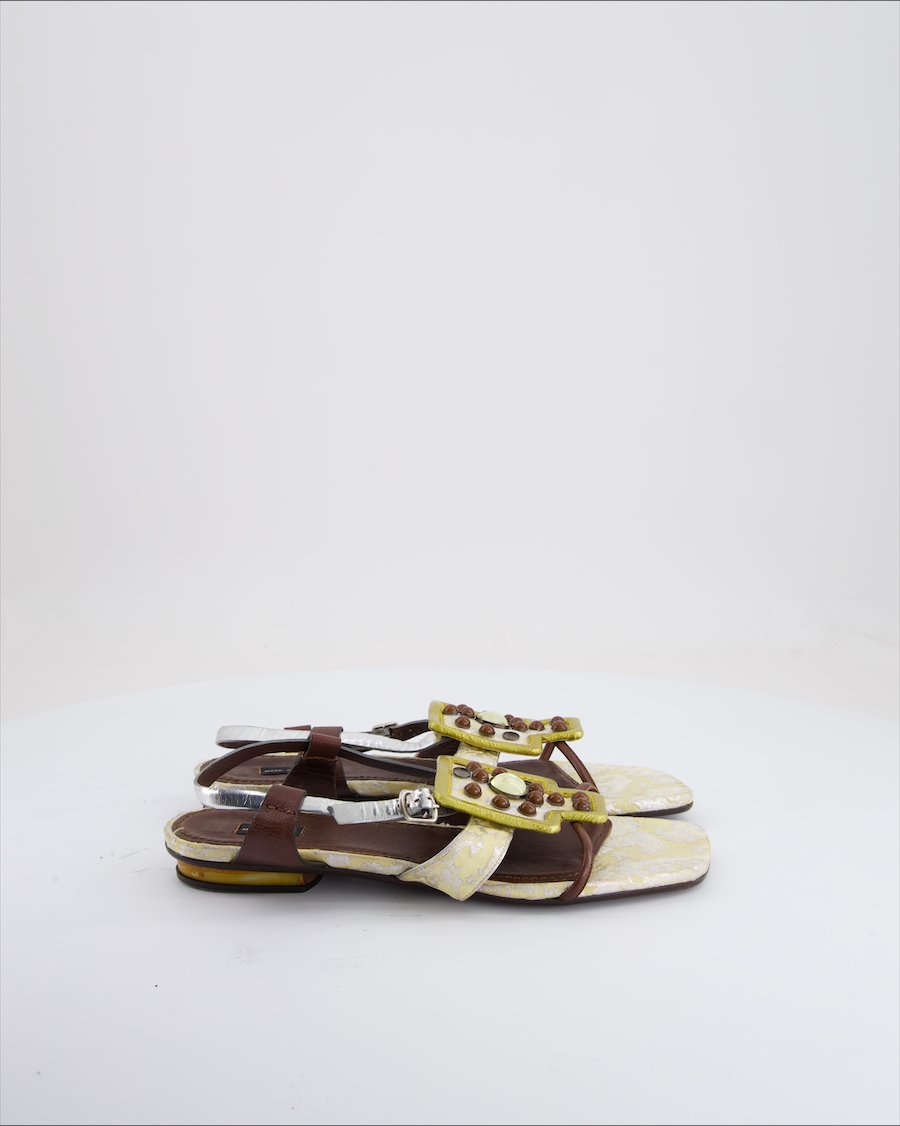 Marc Jacobs Sandals Leather Gold Eu 40