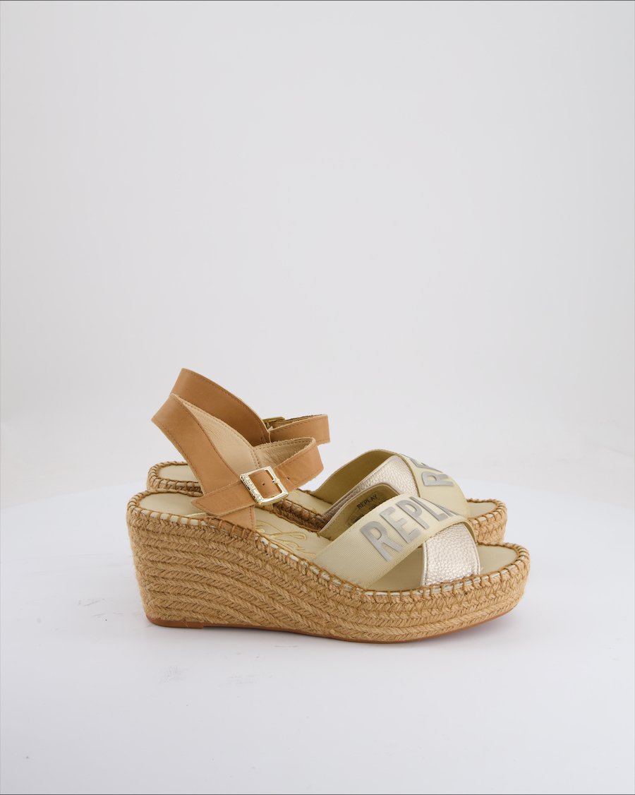 Replay Wedges Leather Brown Eu 40