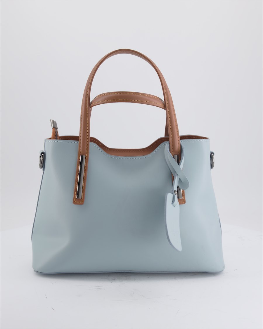 Unbranded Handbag Genuine Leather Pastel Blue