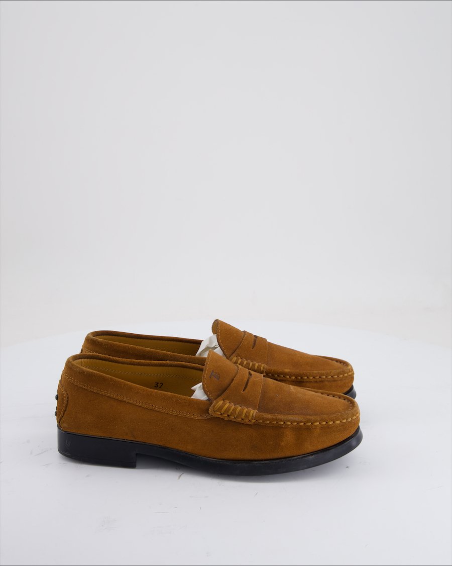 Tod's Loafers Suede Brown Eu 37
