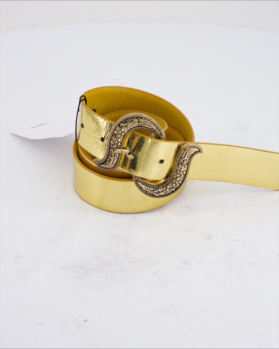 Mango Belt Leather Mustard Yellow