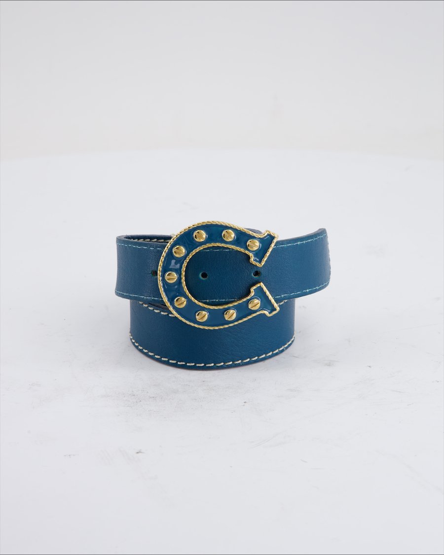 Moschino Belt Leather Petrol Green