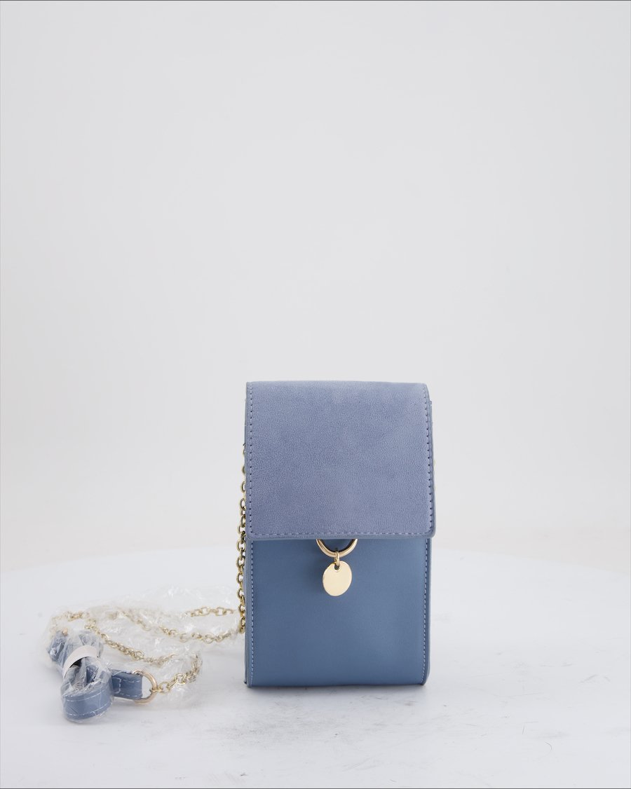 Hallhuber Crossbody Bag Leather Blue