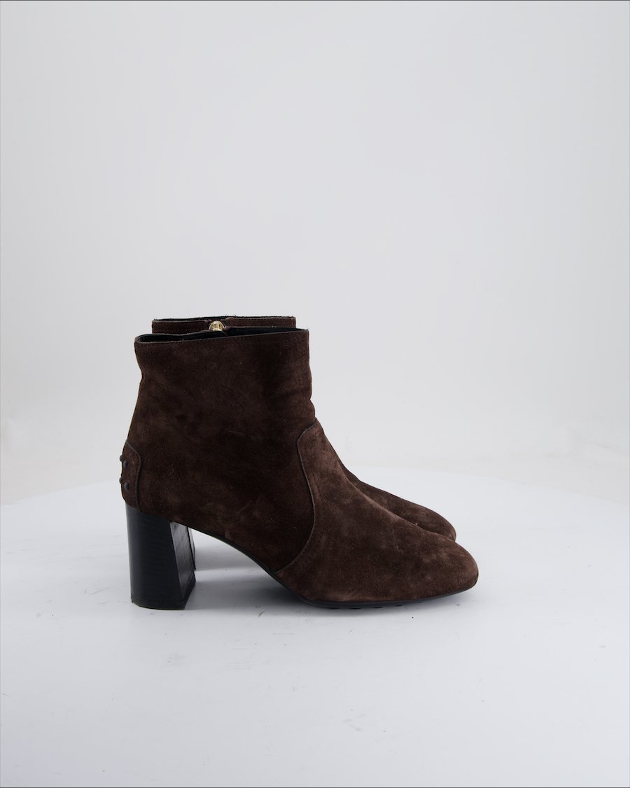 Tod's Ankle Boots Suede Brown Eu 38.5