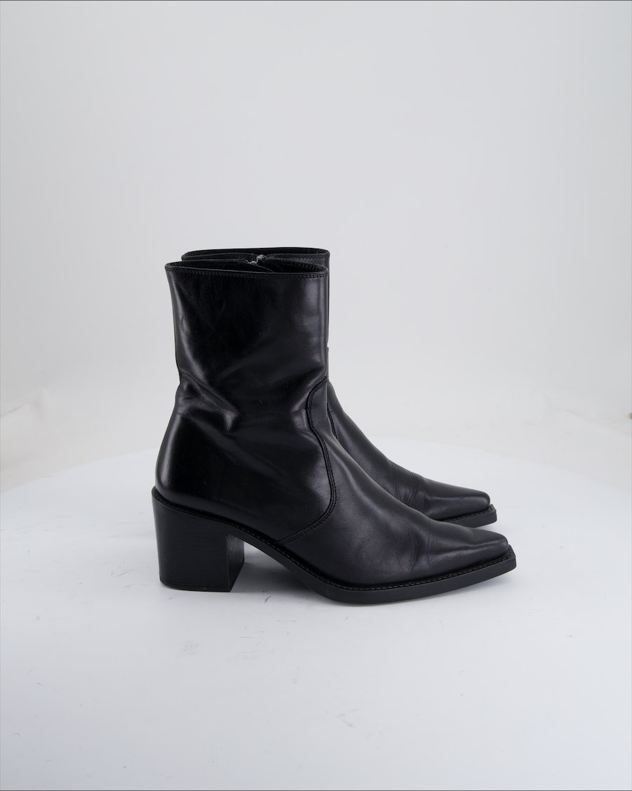 Massimo Dutti Ankle Boots Leather Black Eu 40