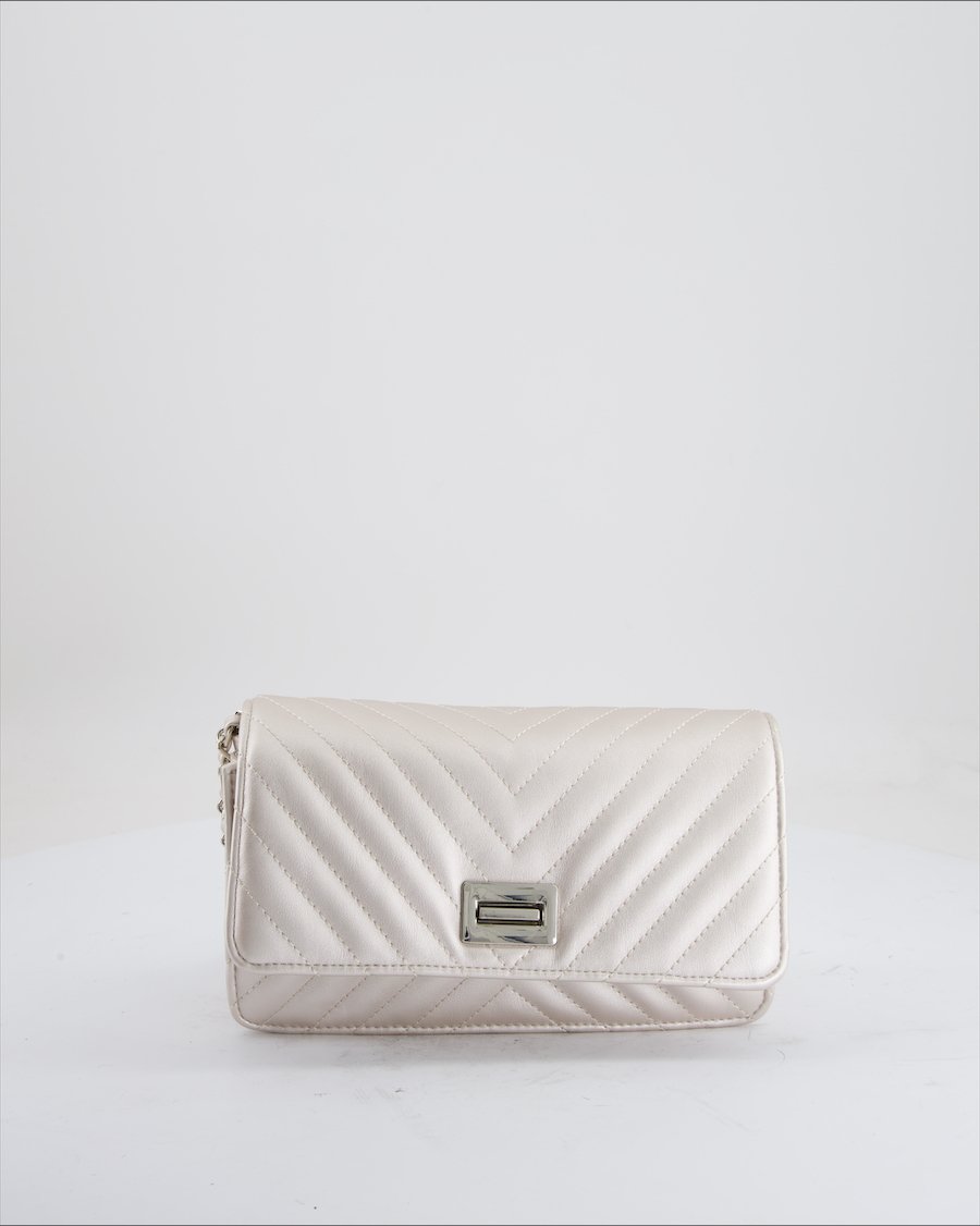 Zebra Crossbody Bag Polyurethane Silver