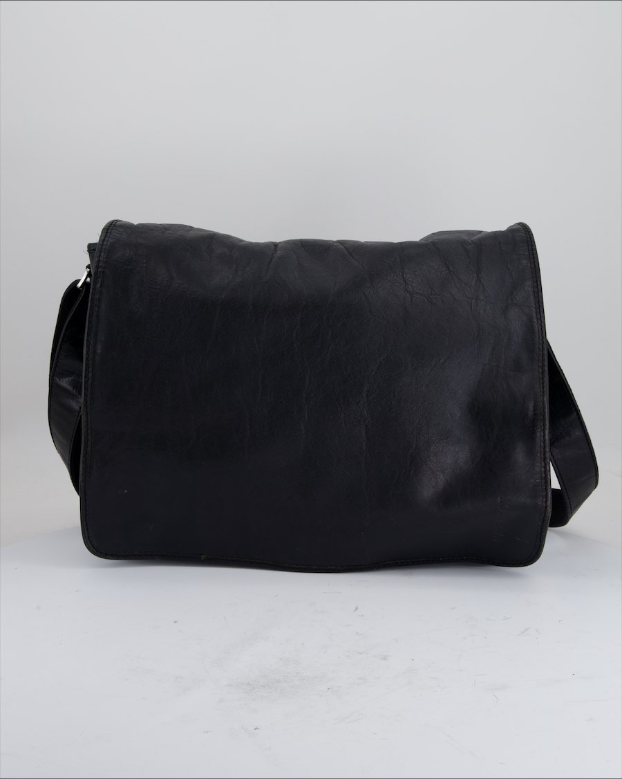 Navyboot Crossbody Bag Leather Black