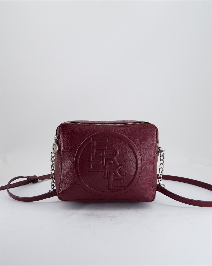 Ferre Collezioni Crossbody Bag Leather Burgundy