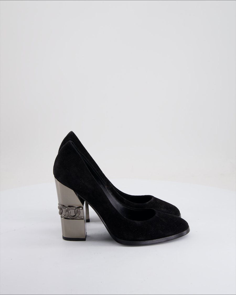Casadei Heels Suede Black