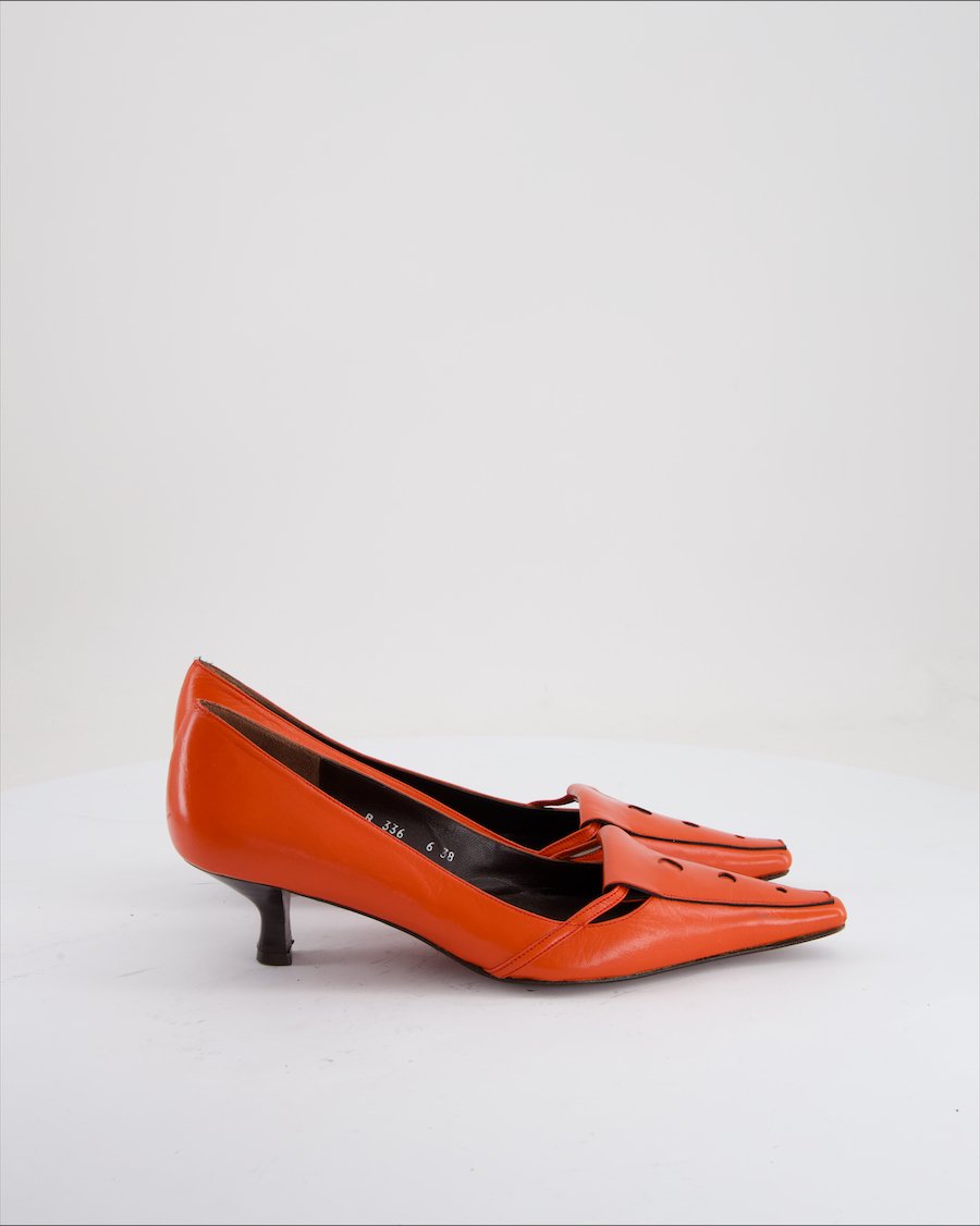Rebeca Sanver Heels Leather Orange Eu 38