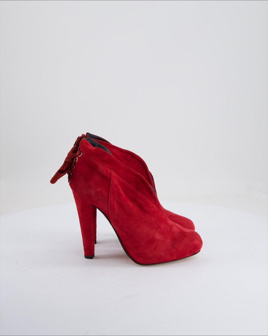 Spazio Moda Ankle Boots Suede Red Eu 37