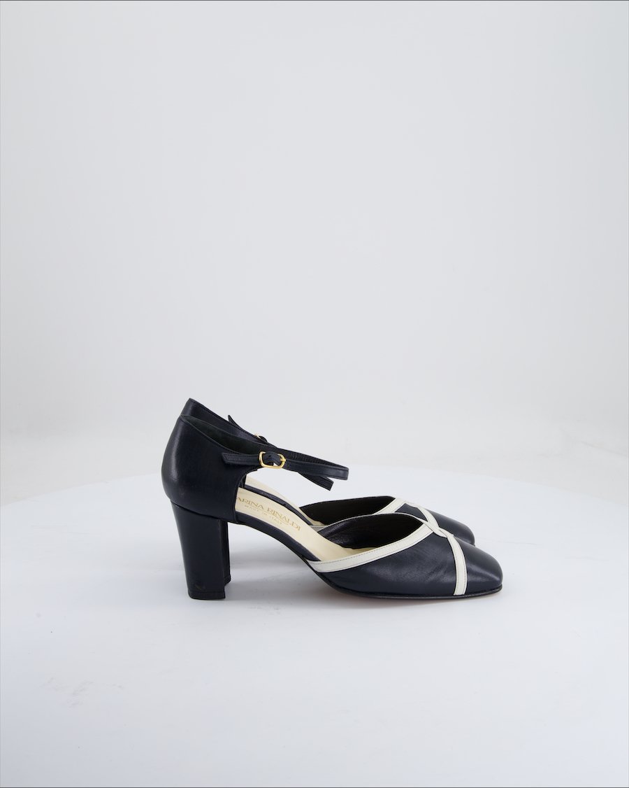 Marina Rinaldi Heels Leather Blue Eu 38