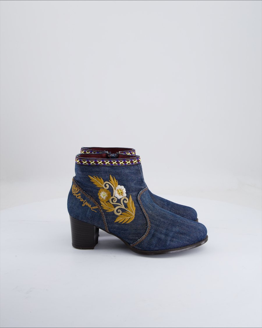 Desigual Ankle Boots Denim Blue Eu 37
