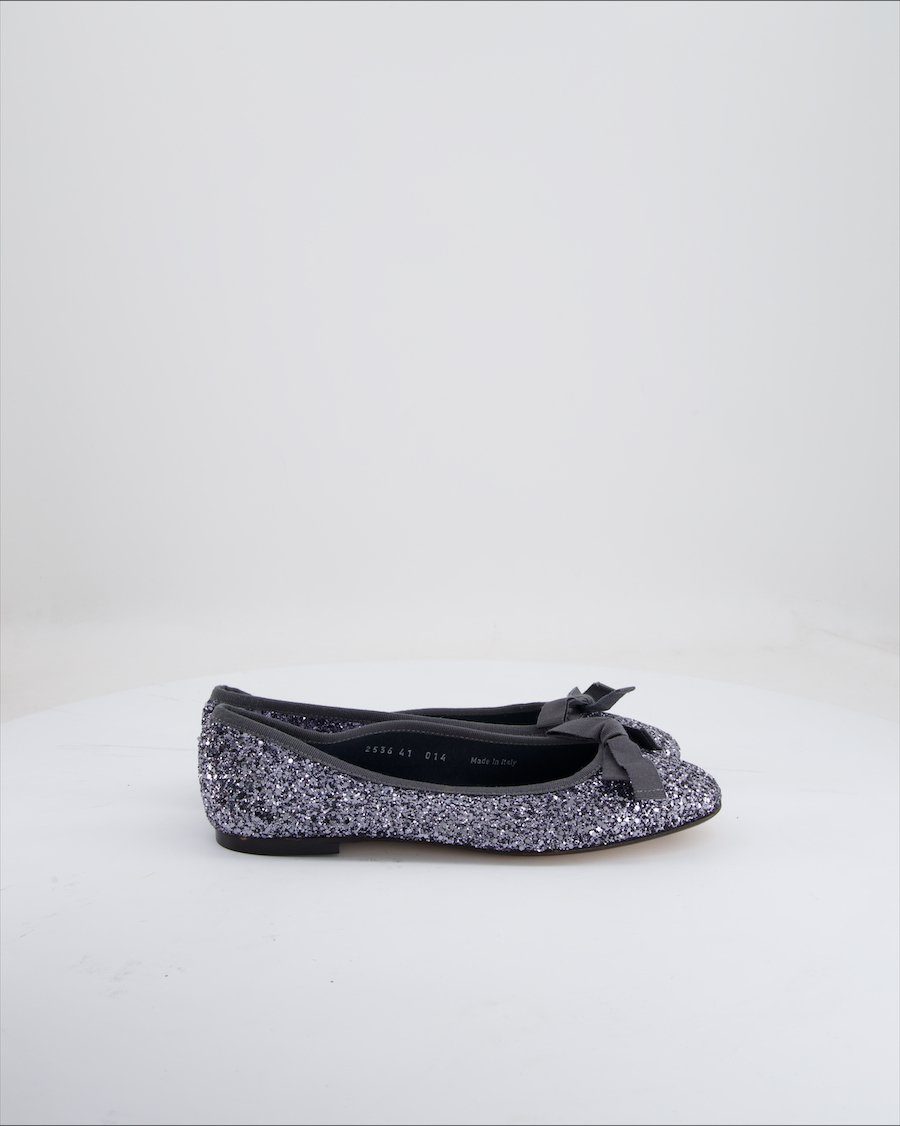 Longo Ballet Flats Cloth Silver Eu 41