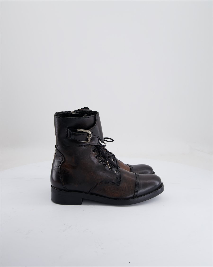 Diesel Ankle Boots Leather Brown Eu 36