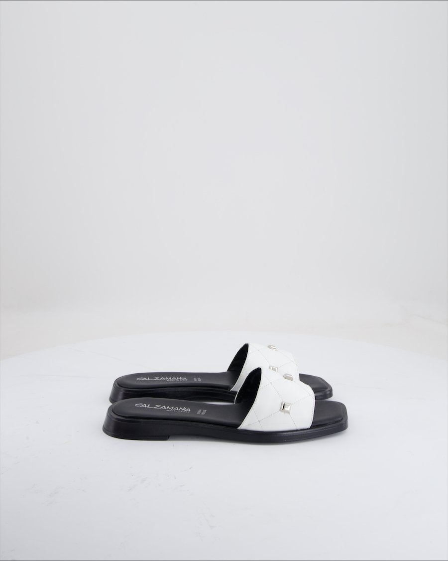 Calzamania Sandals Leather White Eu 36