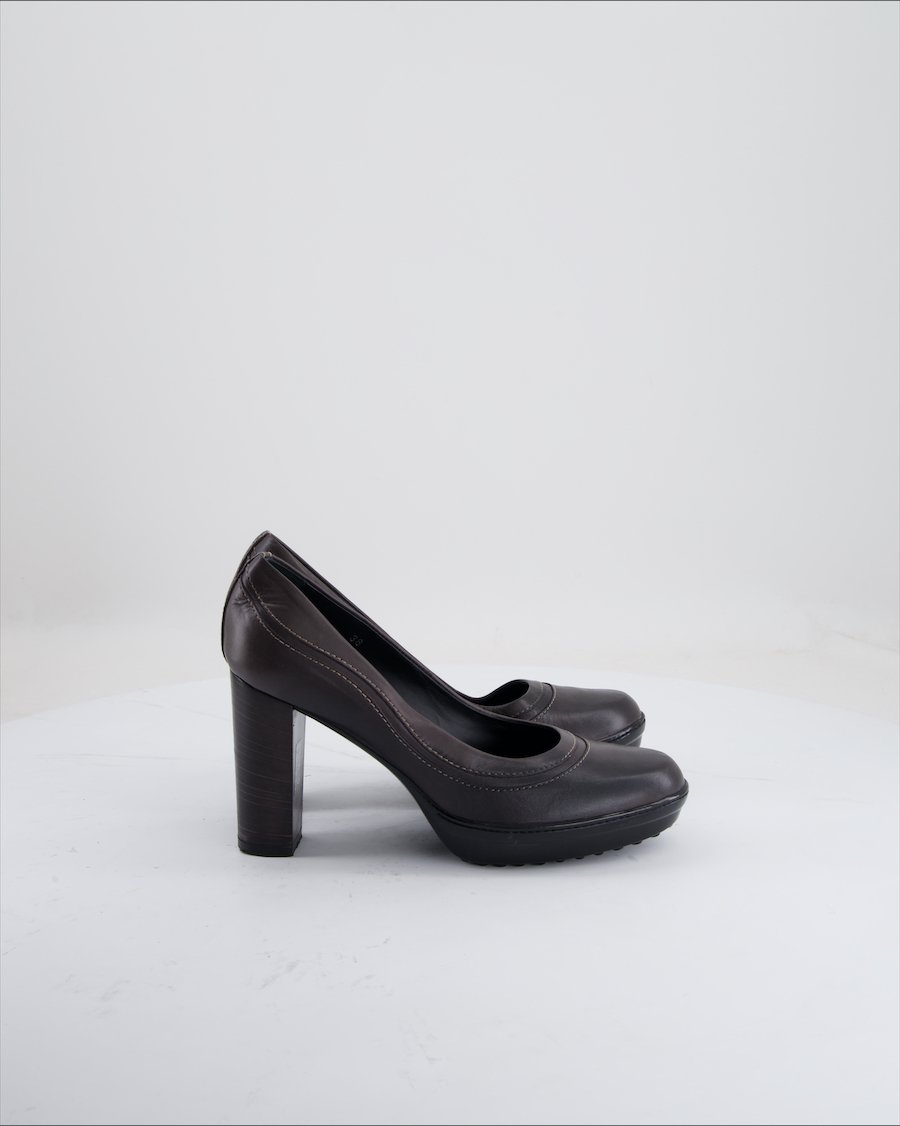Tod's Heels Leather Black Eu 38