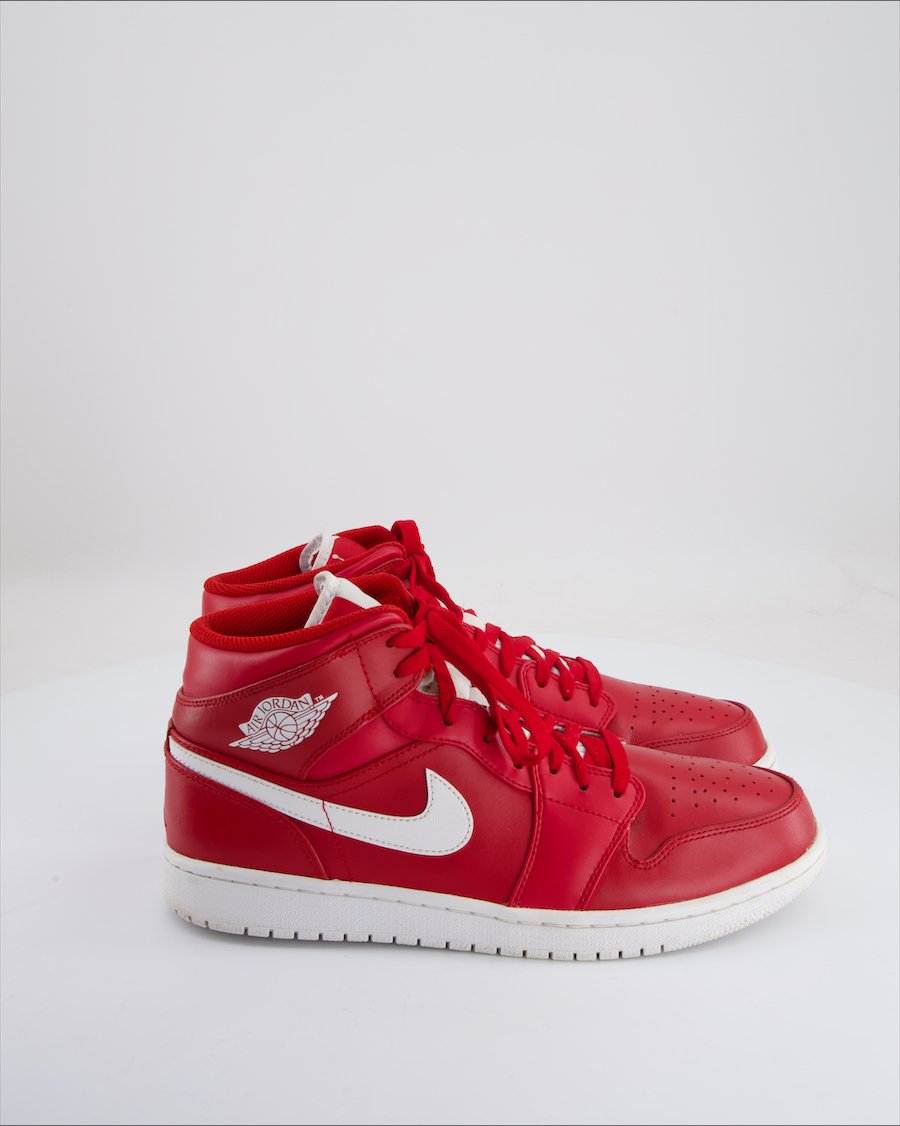 Jordan 1 Mid Retro Trainers Leather Red Eu 44.5