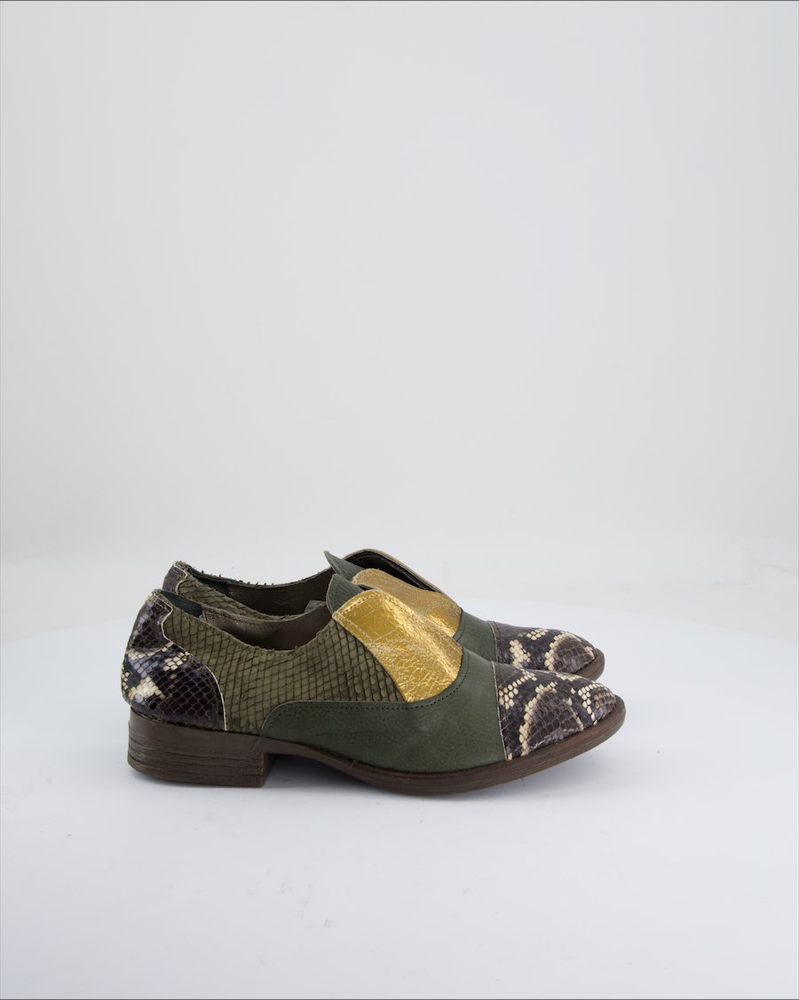 Marina Grey Flats Leather Green Eu 39