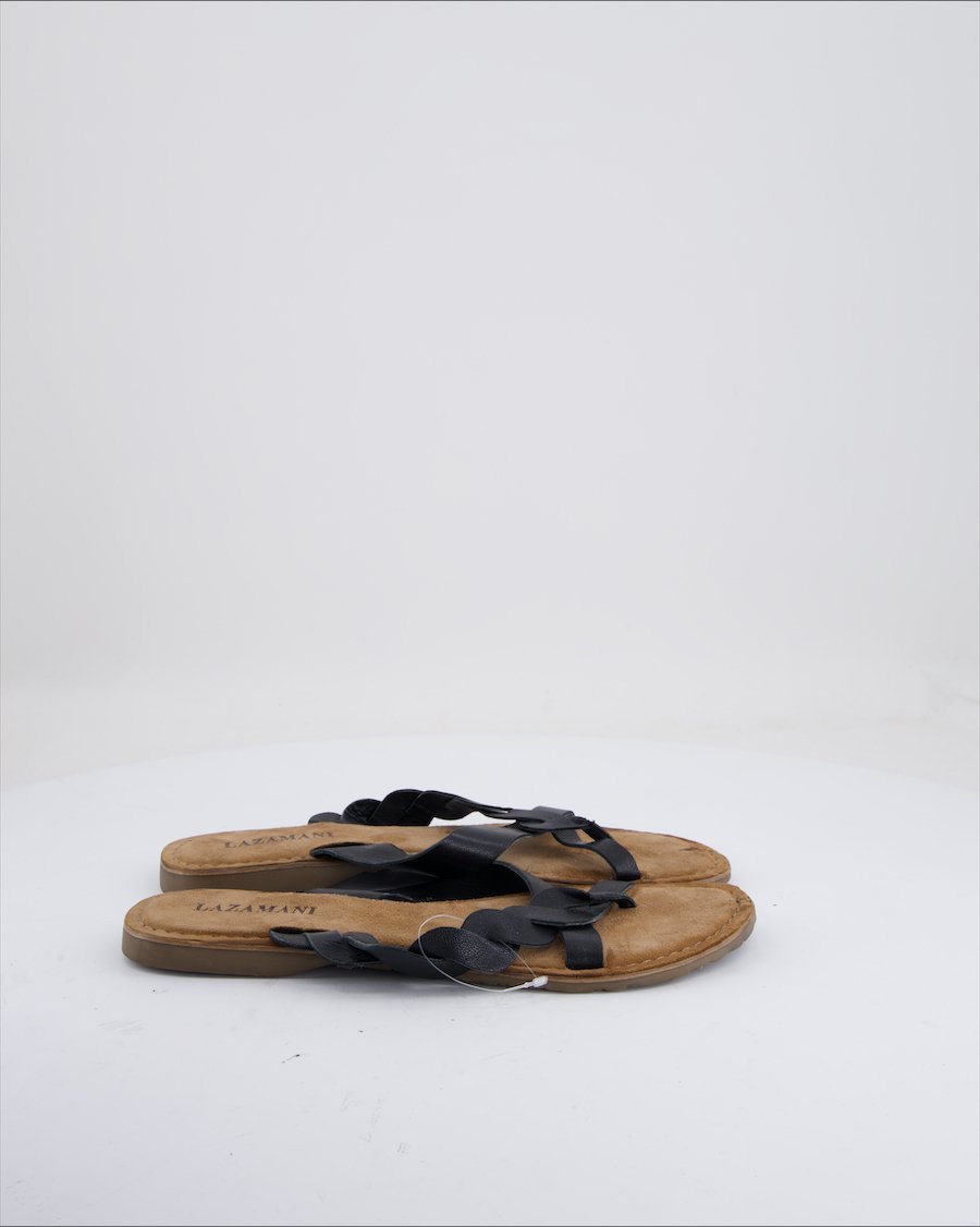 Lazamani Sandals Leather Black Eu 40
