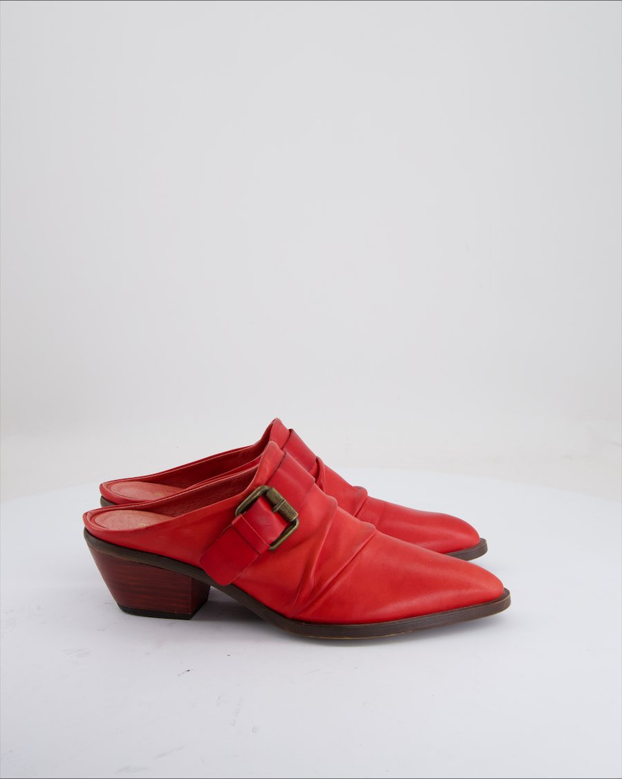 Fluxa Clogs Leather Red Eu 39