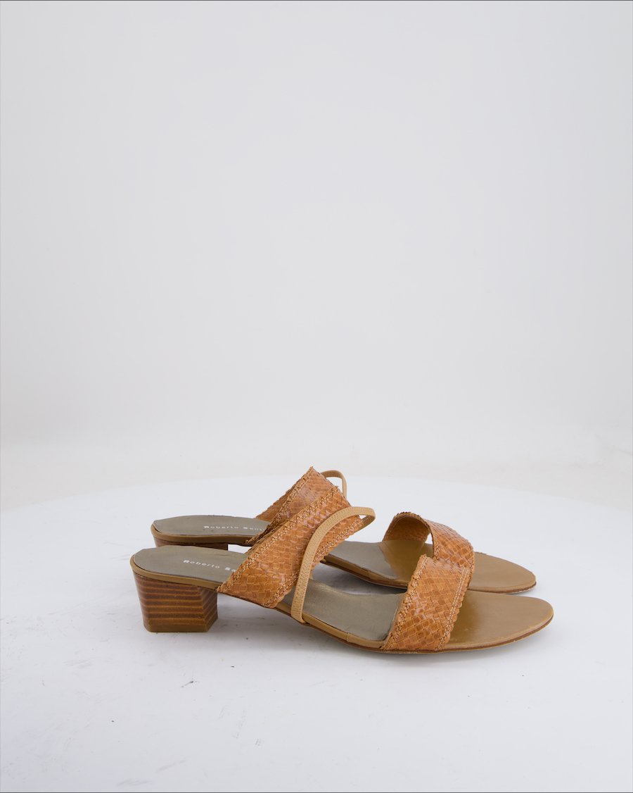 Roberto Santi Sandals Leather Camel Eu 42