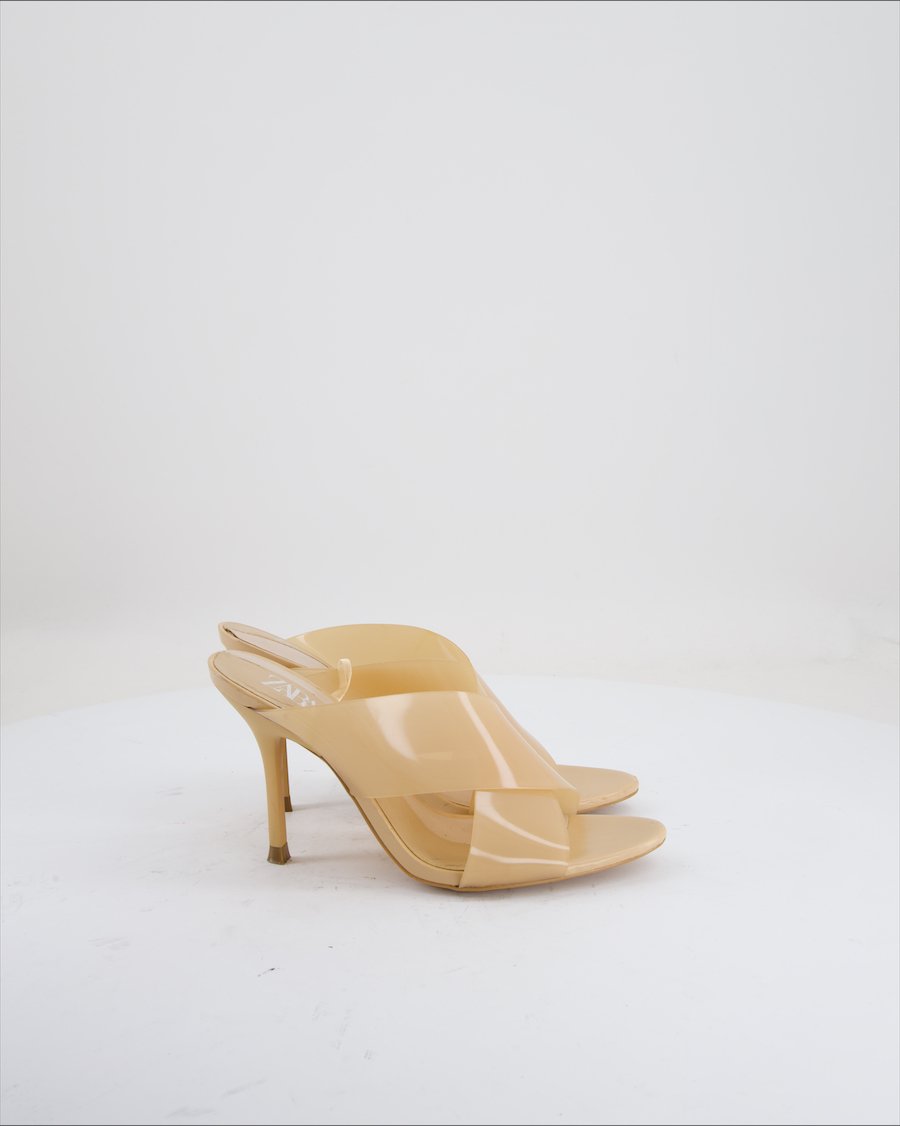 Zara Heels Plastic Beige Eu 36