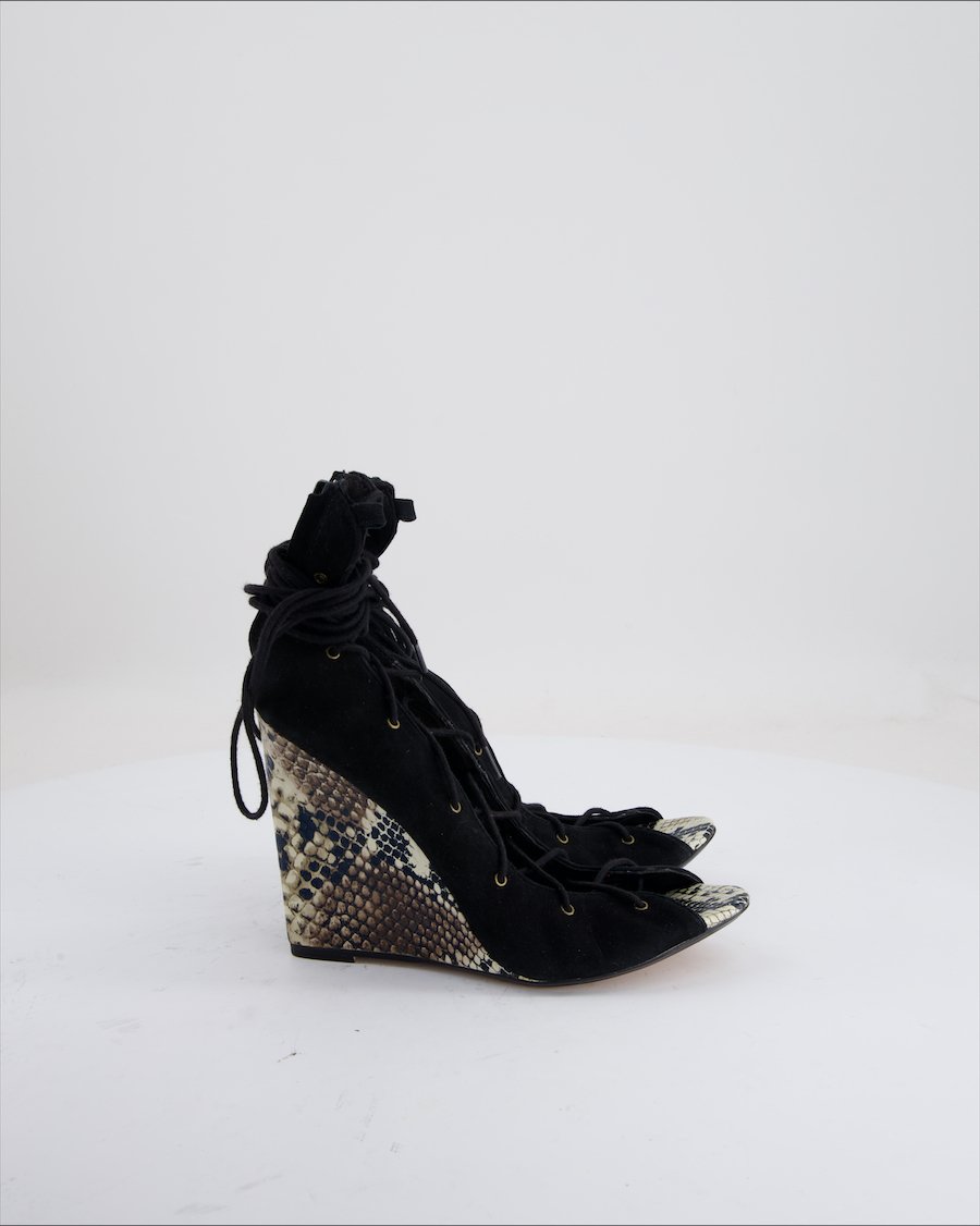 Zara Heels Suede Black Eu 38