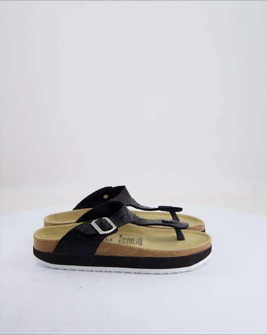Natural Walk Sandals Leather Black Eu 41
