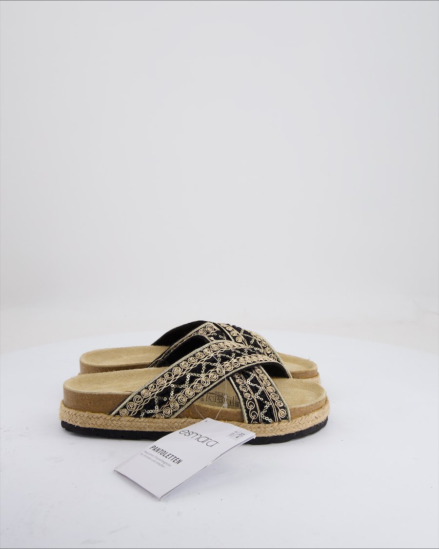 Natural Walk Sandals Cloth Black Eu 37
