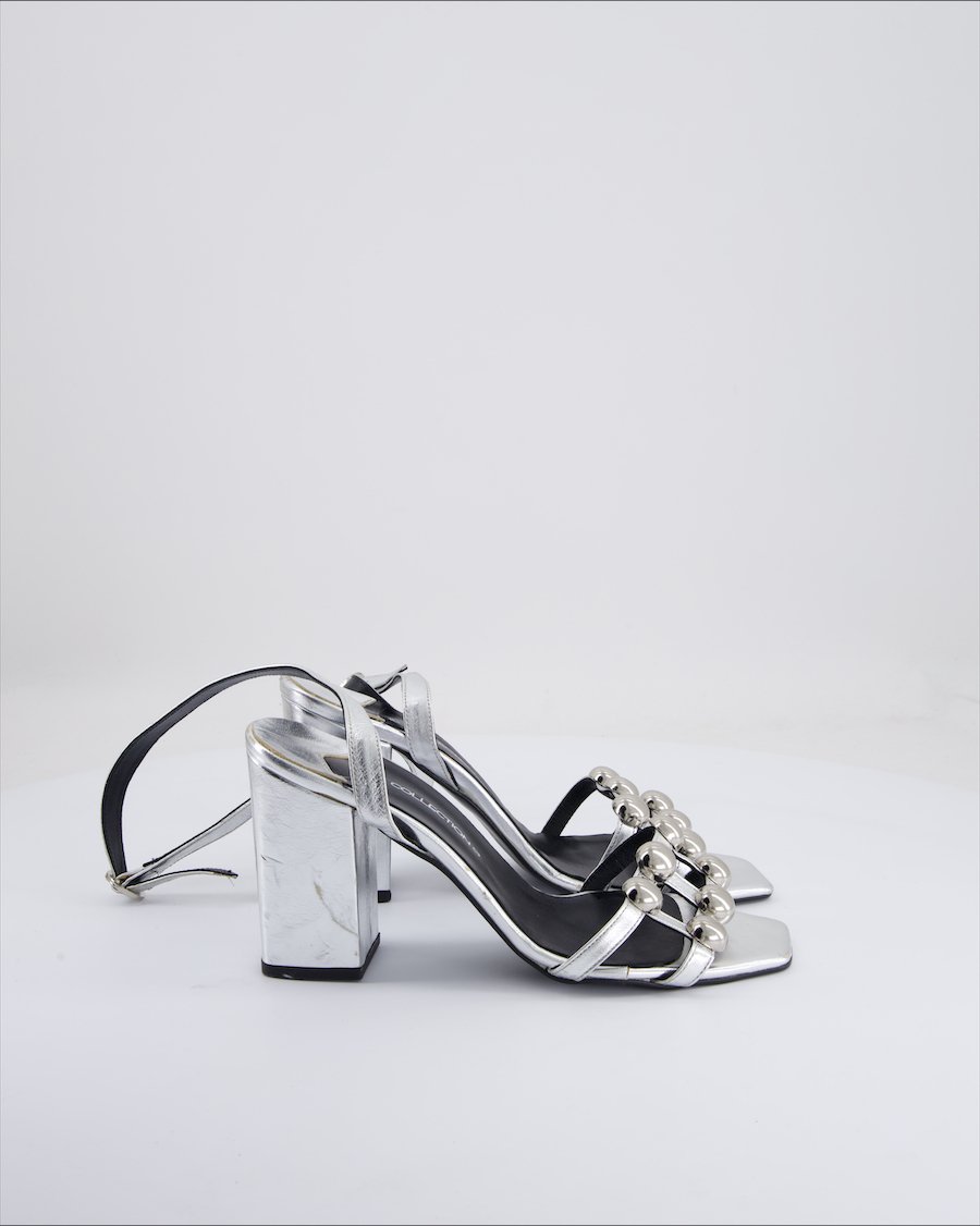 Che Collection Heels Leather Silver