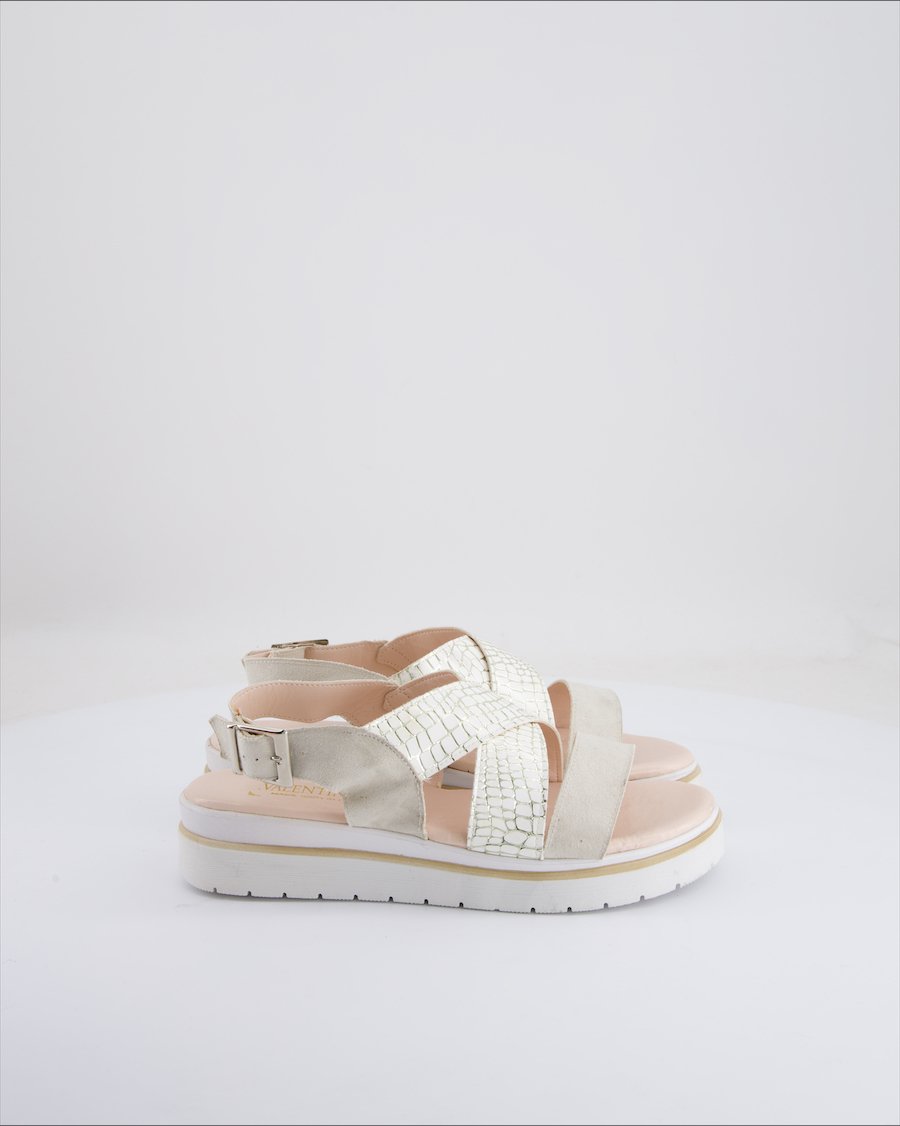 Valentina Sandals Suede Ecru Eu 37