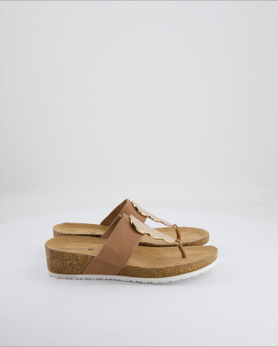 Graceland Flip Flop Polyurethane Brown Eu 38