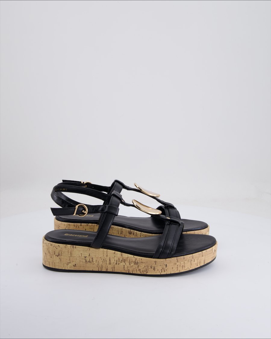 Graceland Sandals Polyurethane Black Eu 40