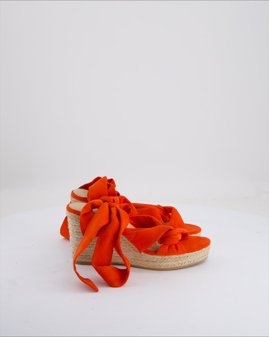 H&M Wedges Suede Coral Red Eu 36