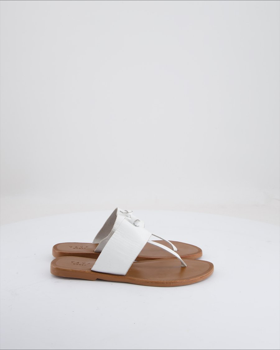 Yaya Flip flops Leather White Eu 36