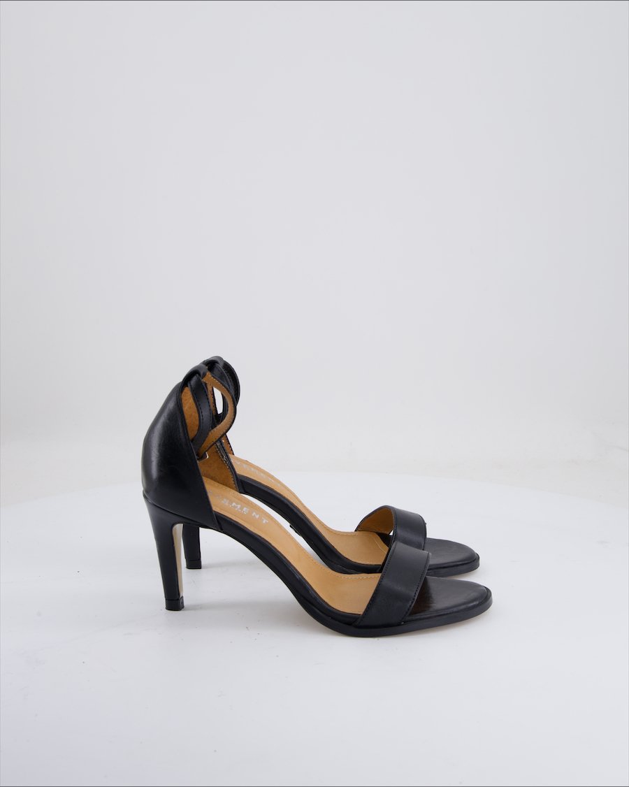 Pavement Heels Leather Black Eu 38
