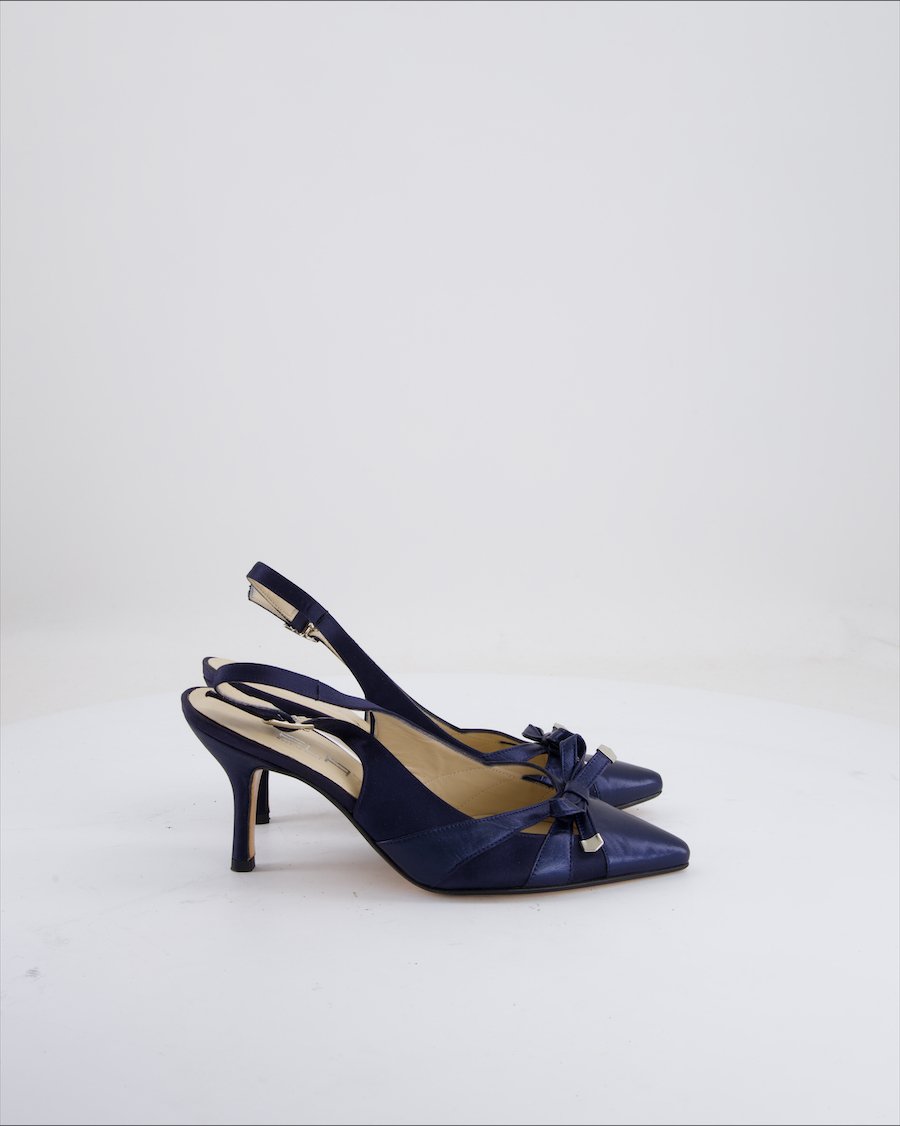 Elata Heels Leather Navy Eu 36.5