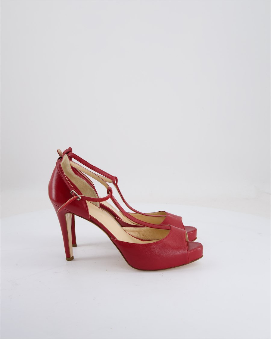 Unbranded Heels Leather Red Eu 40