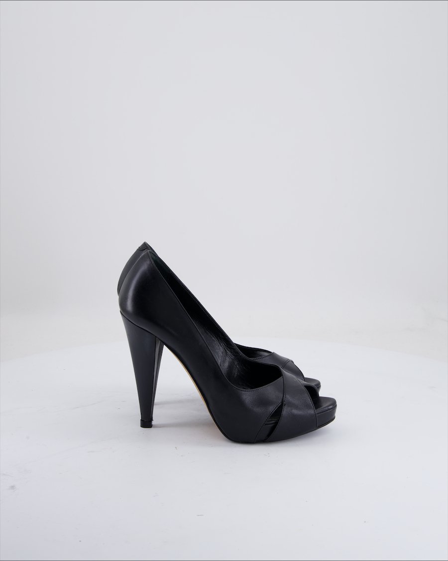 Bally Heels Leather Black Eu 37
