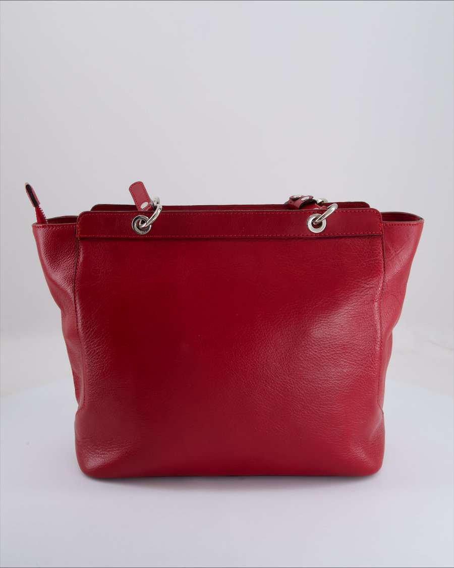 Elena Daga Shoulder Bag Leather Red