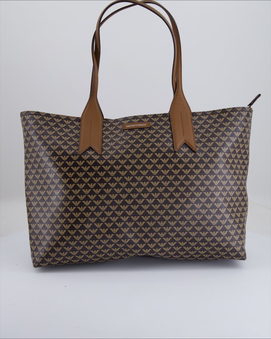 Emporio Armani Shoulder Bag Polyurethane Brown