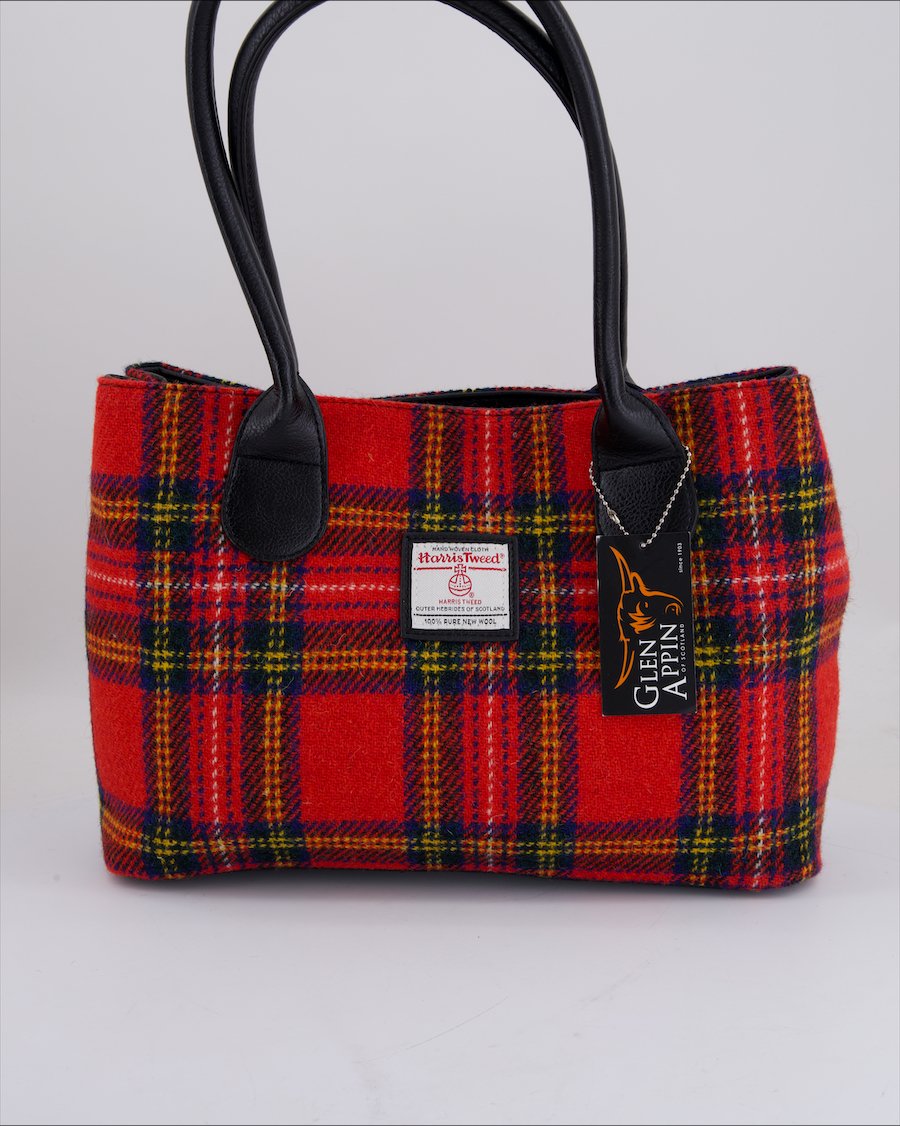 Harris Tweed Shoulder Bag Wool Red