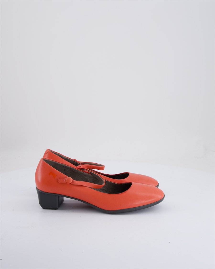 Camper Heels Leather Coral Red Eu 37