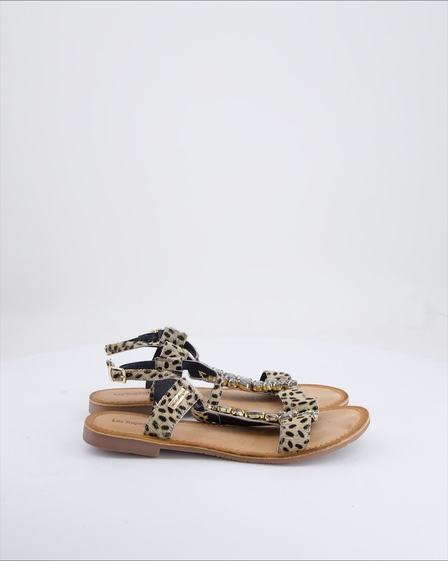 Les Tropeziennes Sandals Faux Fur Beige Eu 39